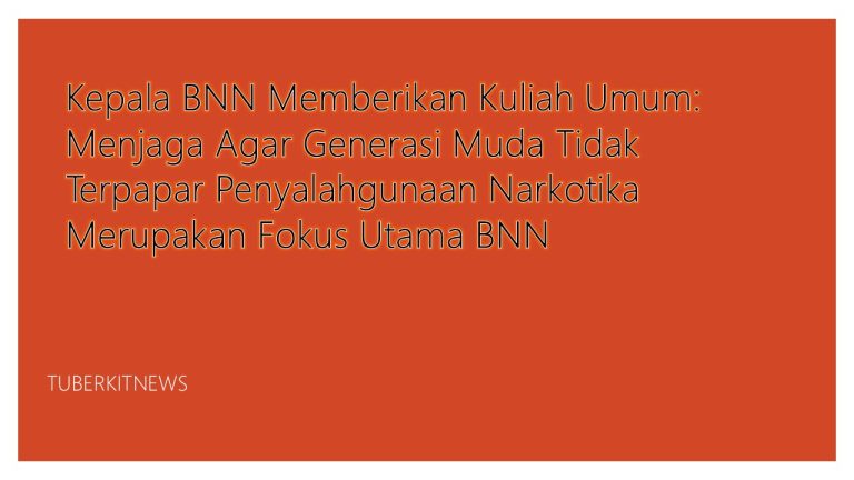 Kepala BNN Memberikan Kuliah Umum