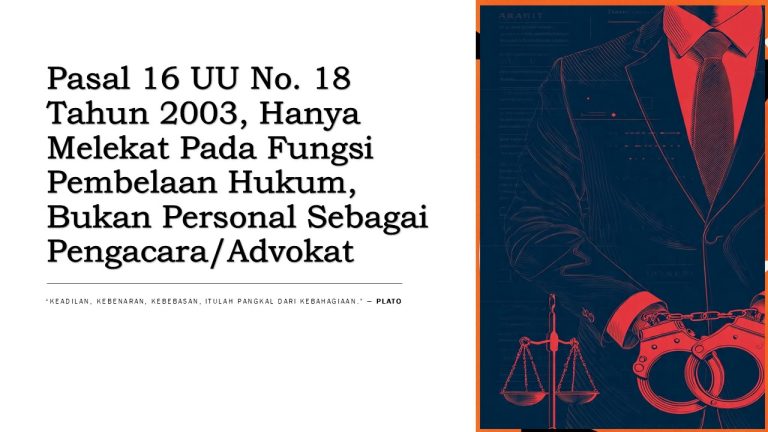Pasal 16 UU No
