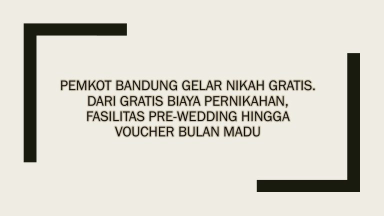 Pemkot Bandung Gelar Nikah Gratis