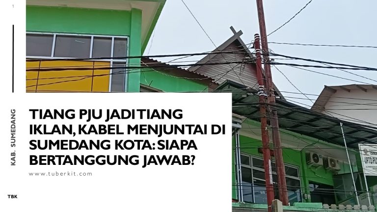 Tiang PJU Jadi Tiang Iklan, Kabel Menjuntai