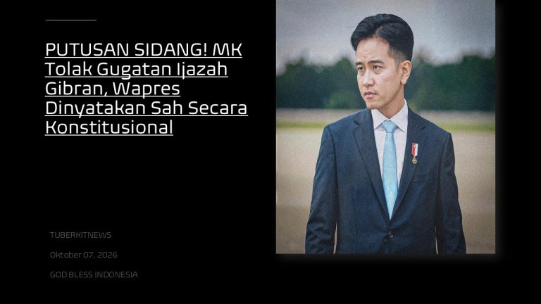 PUTUSAN SIDANG! MK Tolak Gugatan Ijazah Gibran